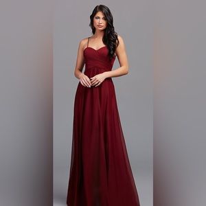 Kleinfeld Cranberry Chiffon Prom/Bridesmaid/Formal Dinner Dress Size 16